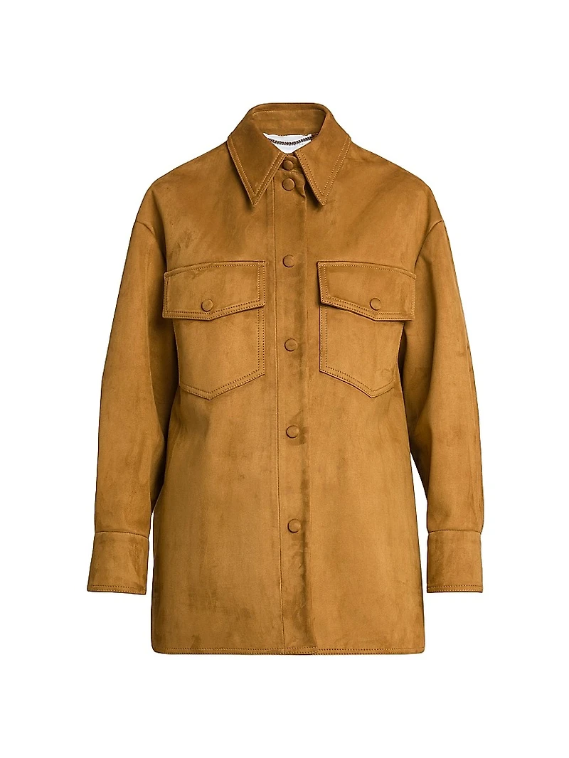 Alter Faux-Suede Button-Front Overshirt