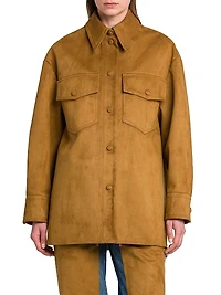 Alter Faux-Suede Button-Front Overshirt