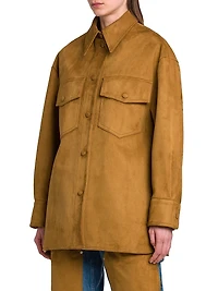 Alter Faux-Suede Button-Front Overshirt