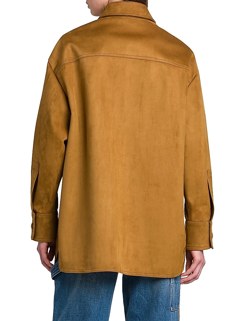 Alter Faux-Suede Button-Front Overshirt