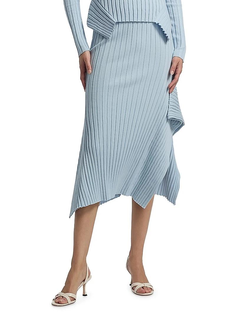 Textured Knit Midi-Skirt