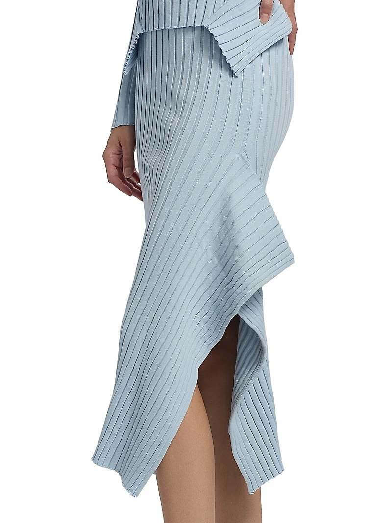 Textured Knit Midi-Skirt