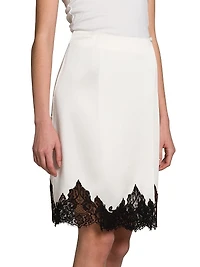 Satin-Lace Wrap Mini-Skirt