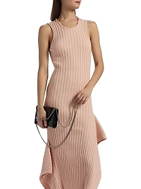 Textured Knit Cotton Midi-Dress