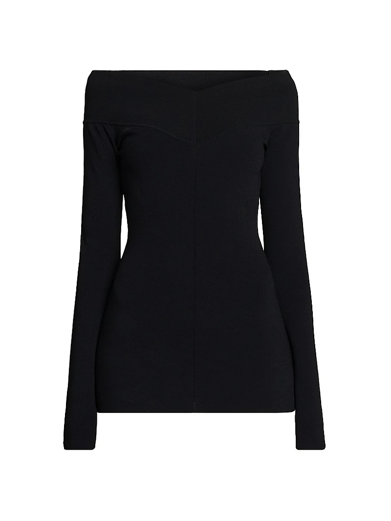 Compact Knit Off-the-Shoulder Top