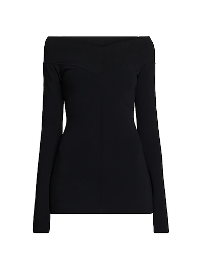 Compact Knit Off-the-Shoulder Top