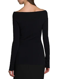 Compact Knit Off-the-Shoulder Top