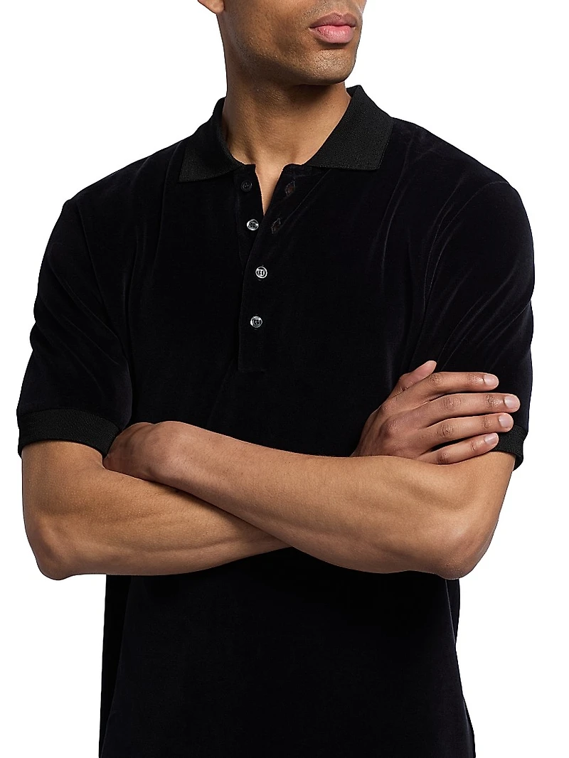 COLLECTION Velvet Knit Polo Shirt