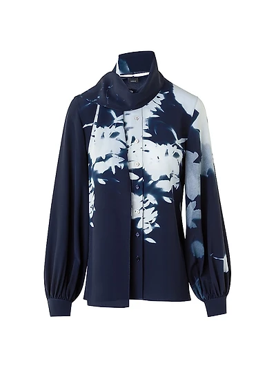 Wildflower Print Silk Crêpe Blouse