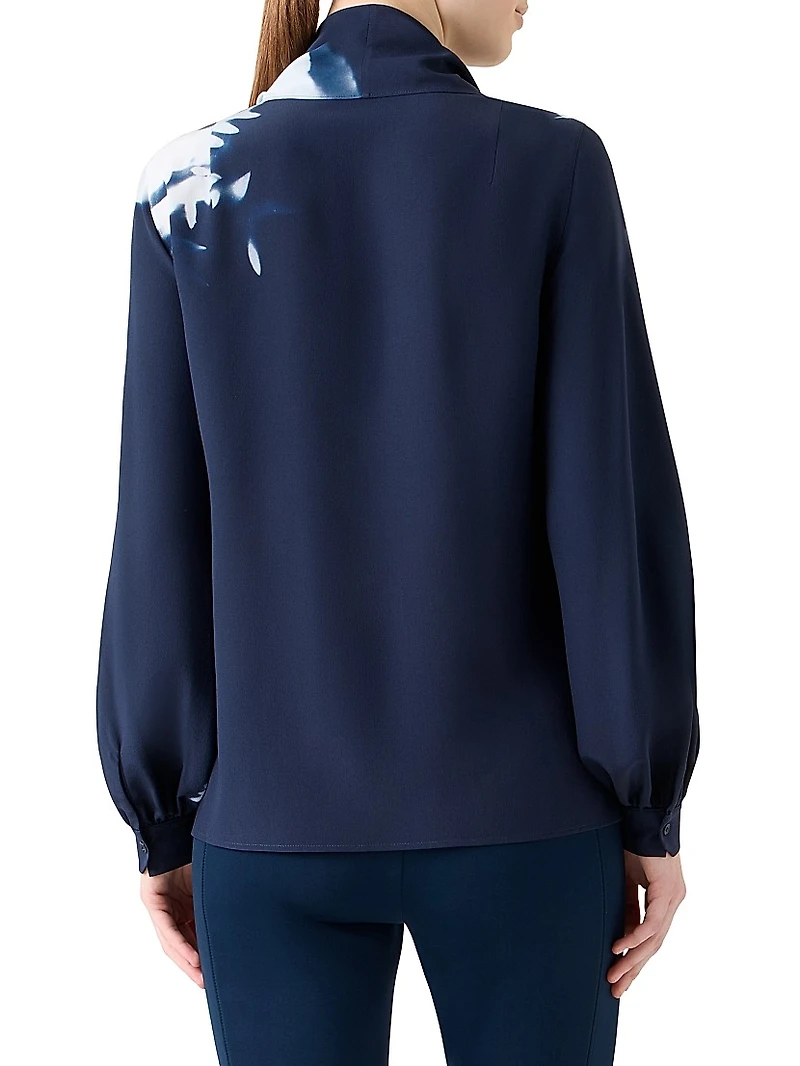 Wildflower Print Silk Crêpe Blouse