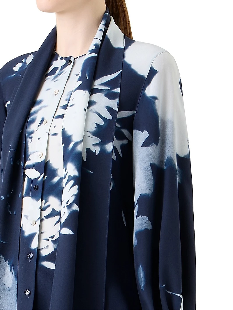 Wildflower Print Silk Crêpe Blouse