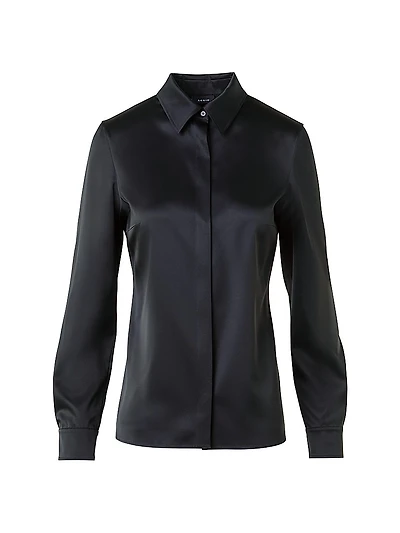 Fitted Stretch Silk Shirt