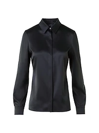 Fitted Stretch Silk Shirt