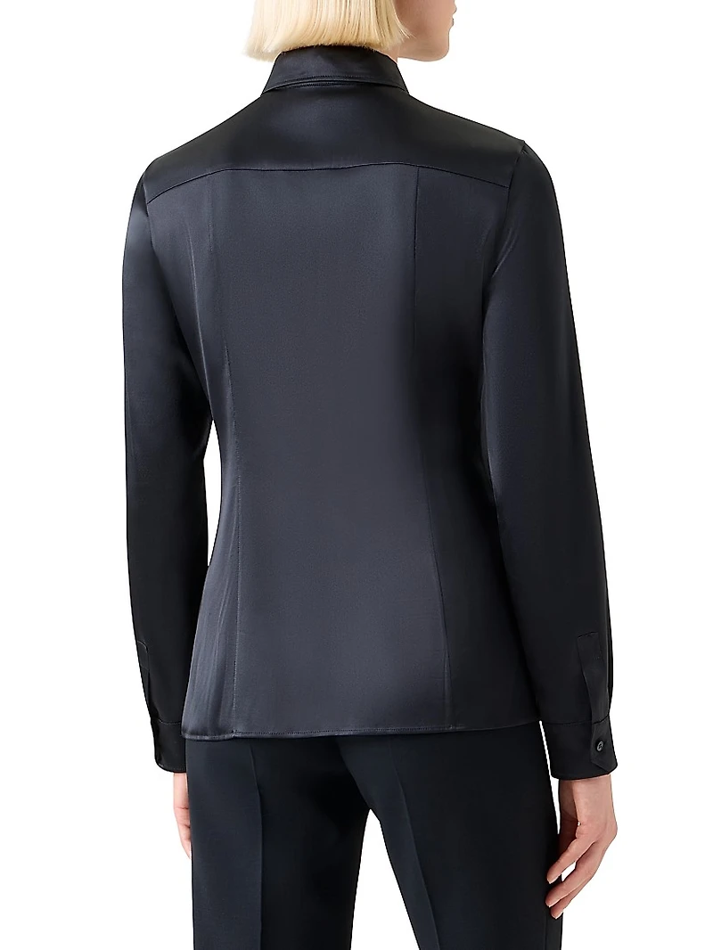 Fitted Stretch Silk Shirt