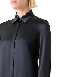 Fitted Stretch Silk Shirt