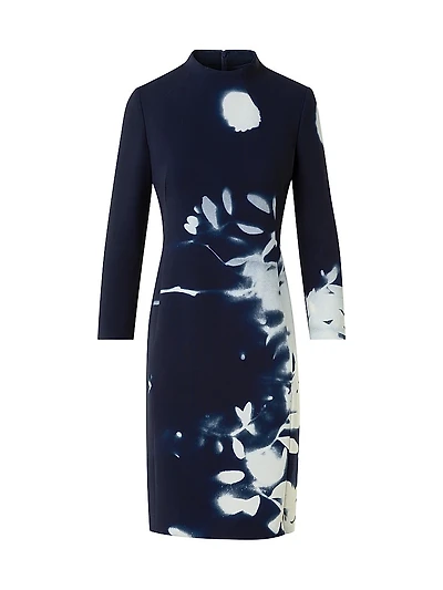 Wildflower Print Wool Sheath Dress