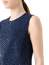 Diagonal Sequined A-Line Gown
