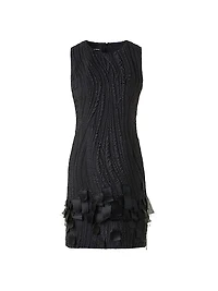 Textured Silk-Blend Sheath Dress