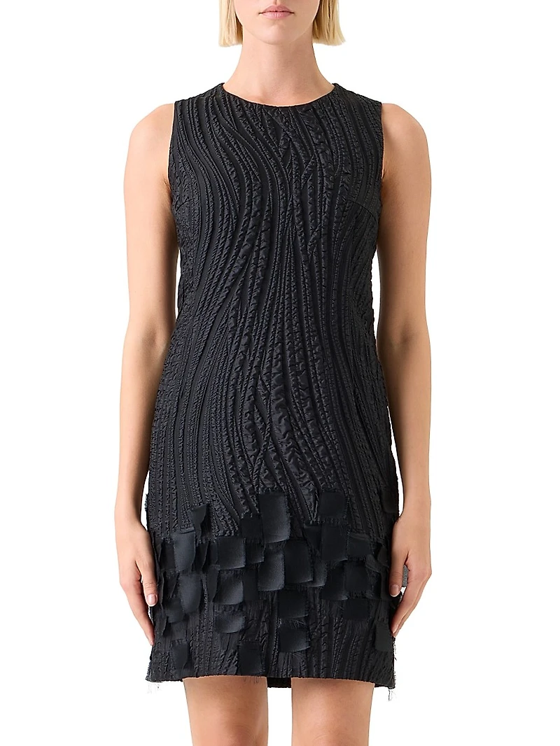 Textured Silk-Blend Sheath Dress