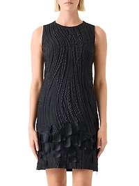 Textured Silk-Blend Sheath Dress