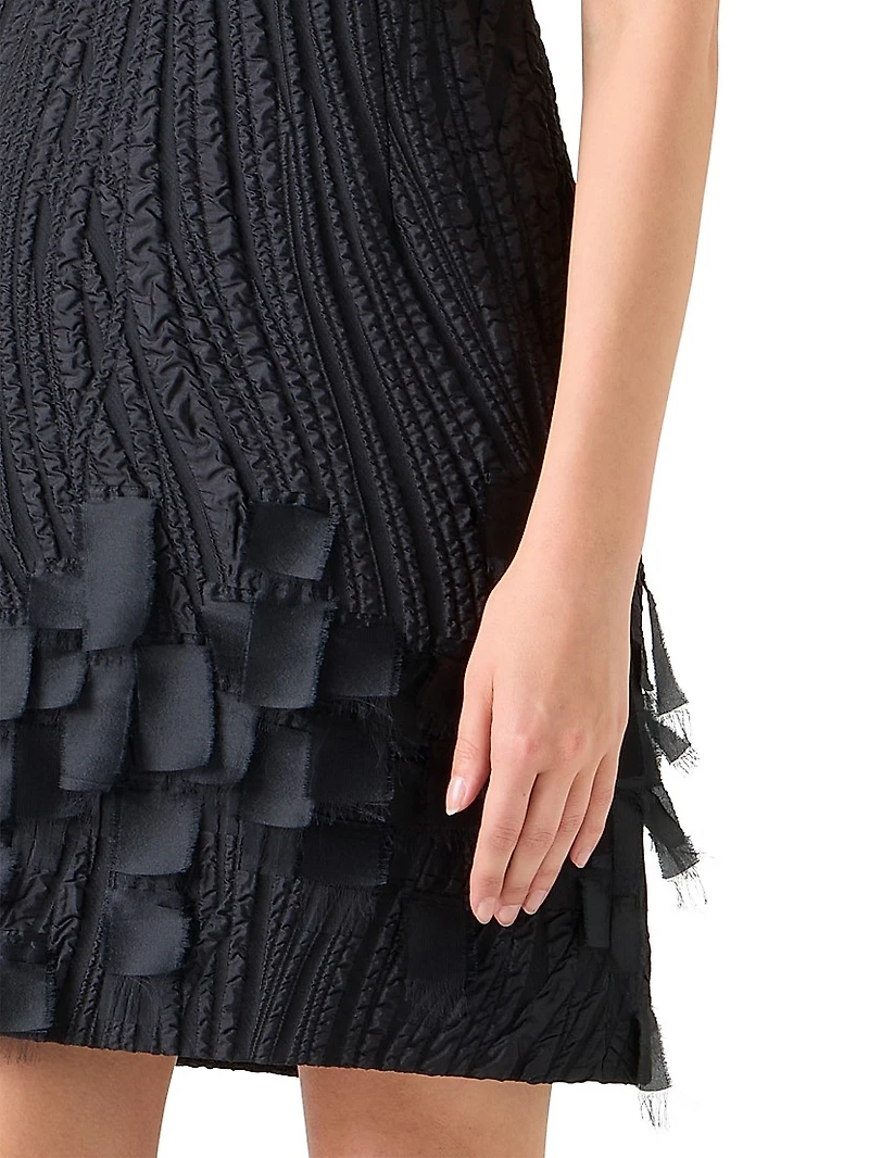 Textured Silk-Blend Sheath Dress