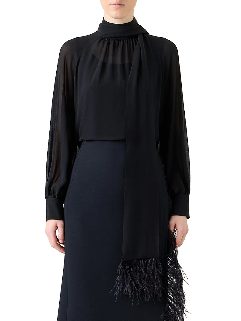 Scarf Silk Georgette Blouse