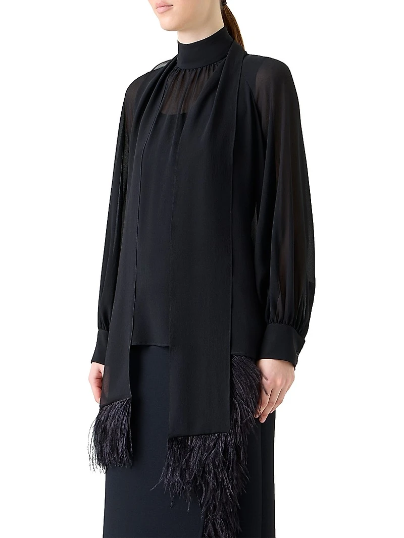 Scarf Silk Georgette Blouse