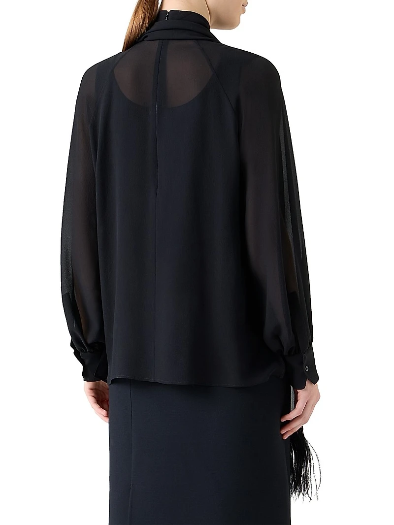 Scarf Silk Georgette Blouse