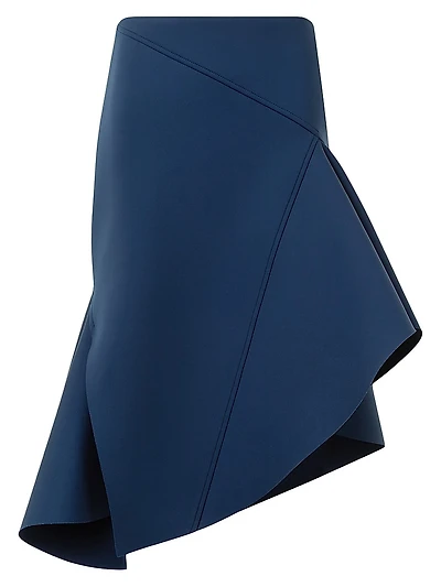 Neoprene Asymmetric Flared Skirt