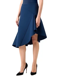 Neoprene Asymmetric Flared Skirt