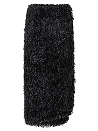 Feather-Fringe Pencil Midi-Skirt