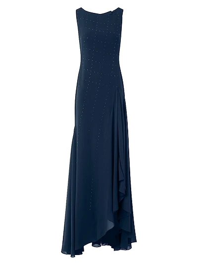 Crystal-Embellished Silk Gown