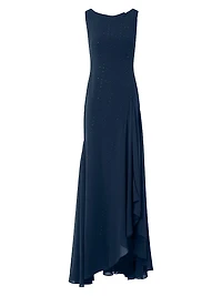 Crystal-Embellished Silk Gown