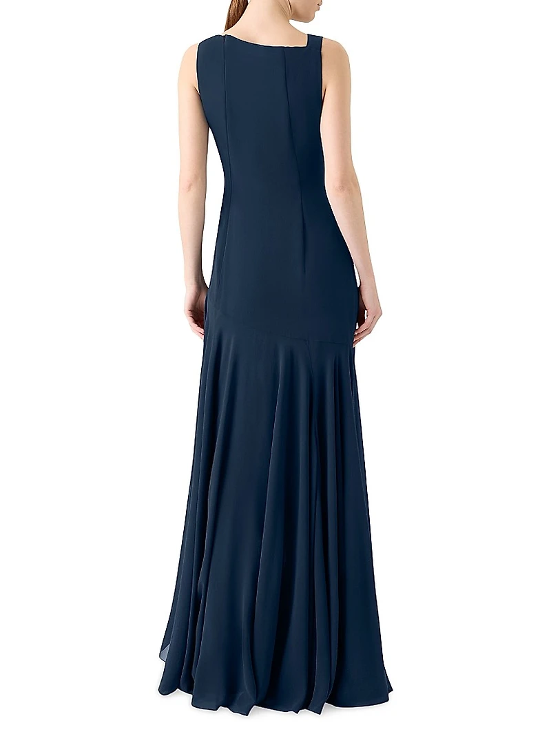 Crystal-Embellished Silk Gown