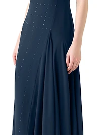 Crystal-Embellished Silk Gown
