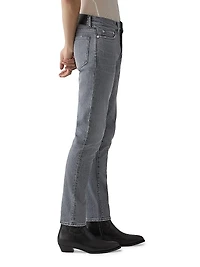 Washed Stretch-Denim Mid-Rise Slim-Fit Jeans