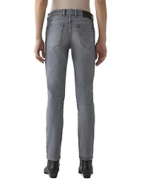 Washed Stretch-Denim Mid-Rise Slim-Fit Jeans