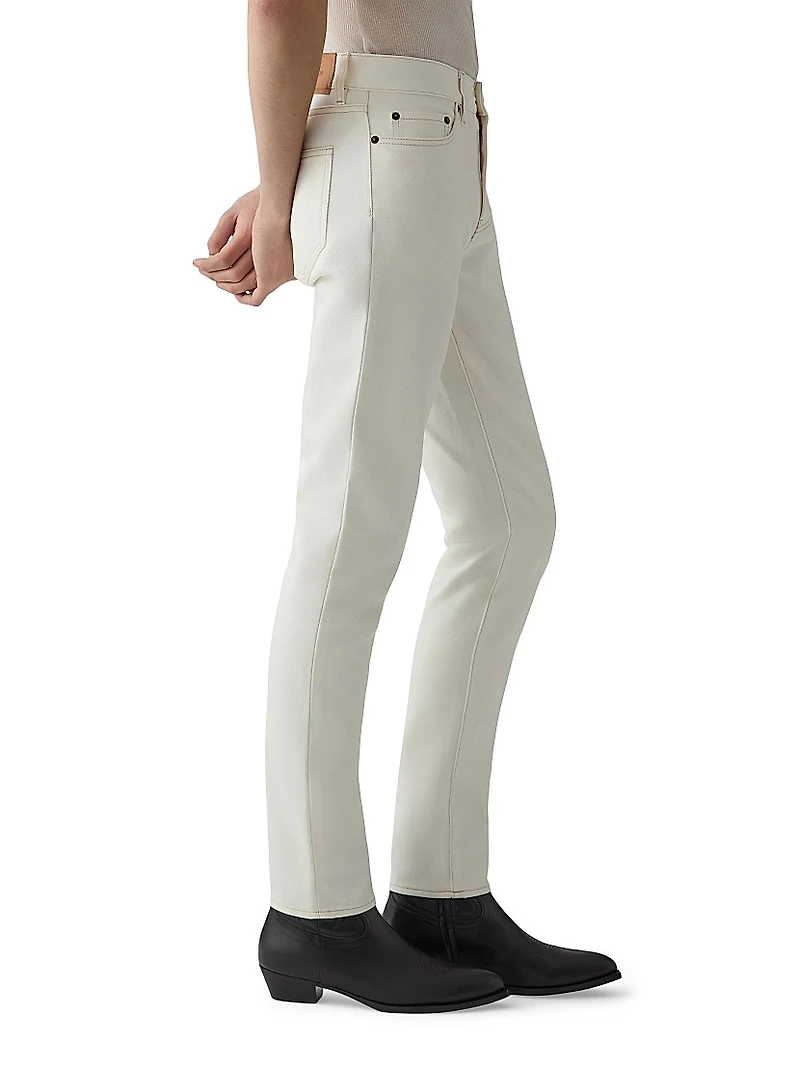 Stretch-Denim Mid-Rise Slim-Fit Jeans