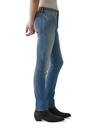 Washed Stretch-Denim Mid-Rise Slim-Fit Jeans