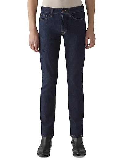 Stretch-Denim Mid-Rise Slim-Fit Jeans