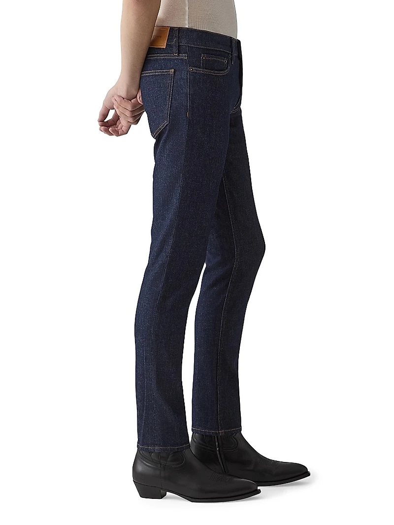 Stretch-Denim Mid-Rise Slim-Fit Jeans