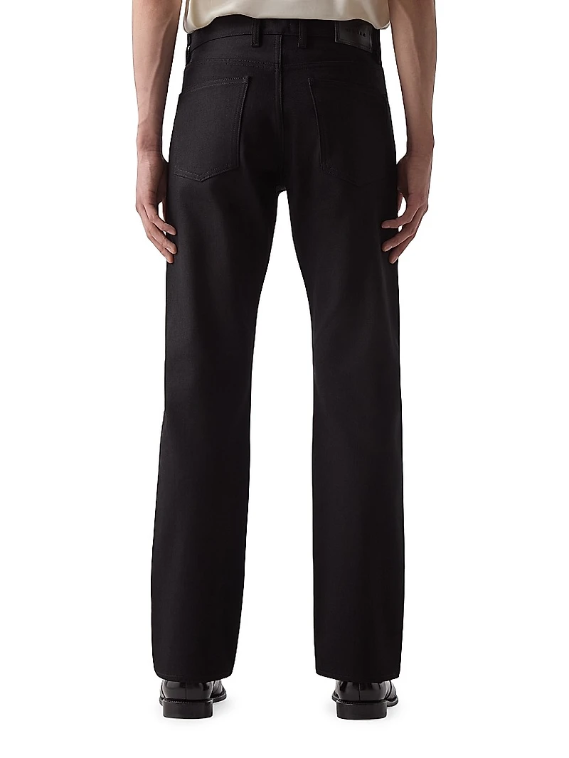 Stretch-Denim Mid-Rise Straight-Leg Jeans
