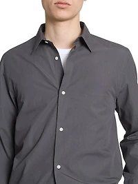 Soft Collar Cotton Button-Front Shirt