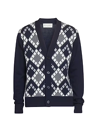 Miles Intarsia Wool Cardigan