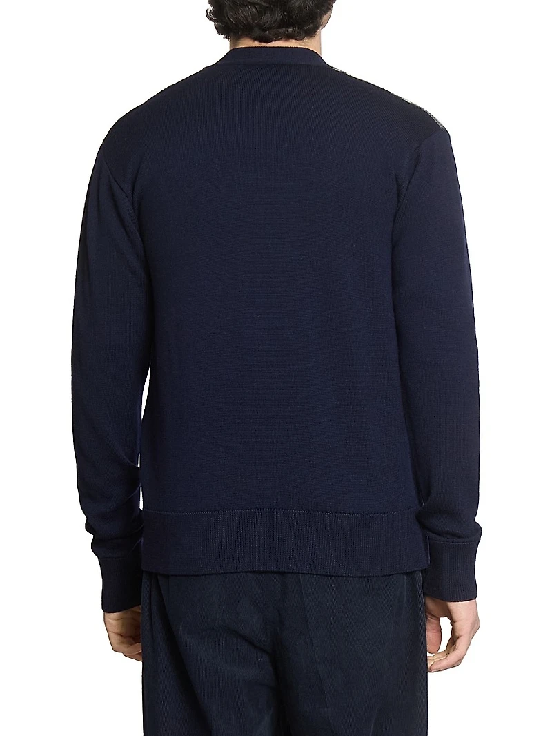 Miles Intarsia Wool Cardigan