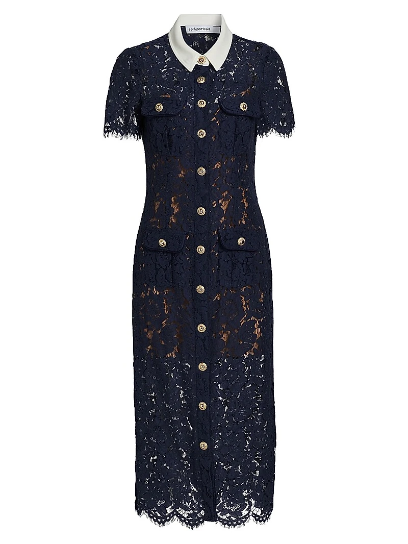 Lace Sheath Midi-Dress