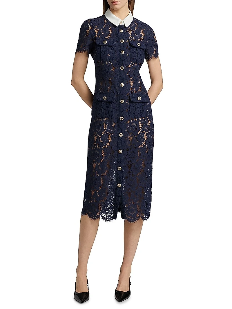 Lace Sheath Midi-Dress