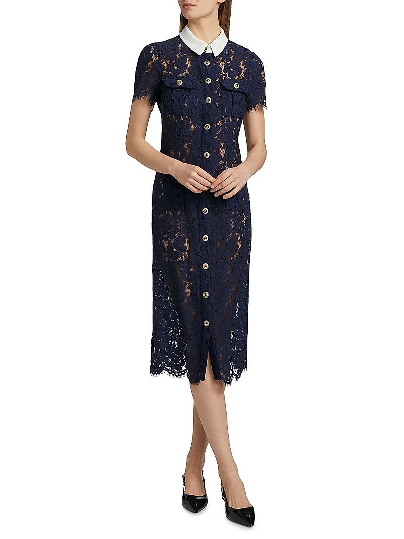 Lace Sheath Midi-Dress