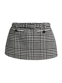 Houndstooth Wool-Blend Mini Skort