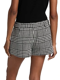 Houndstooth Wool-Blend Mini Skort
